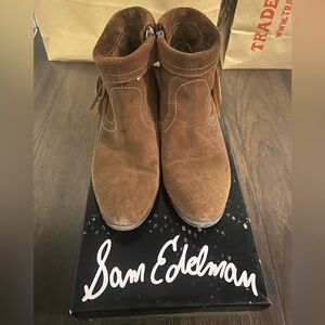 Sam Edelman Louie Fringe Suede Booties